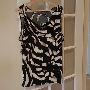 Addition Elle 2X sleeveless blouse with subtle shoulder buckle detail
